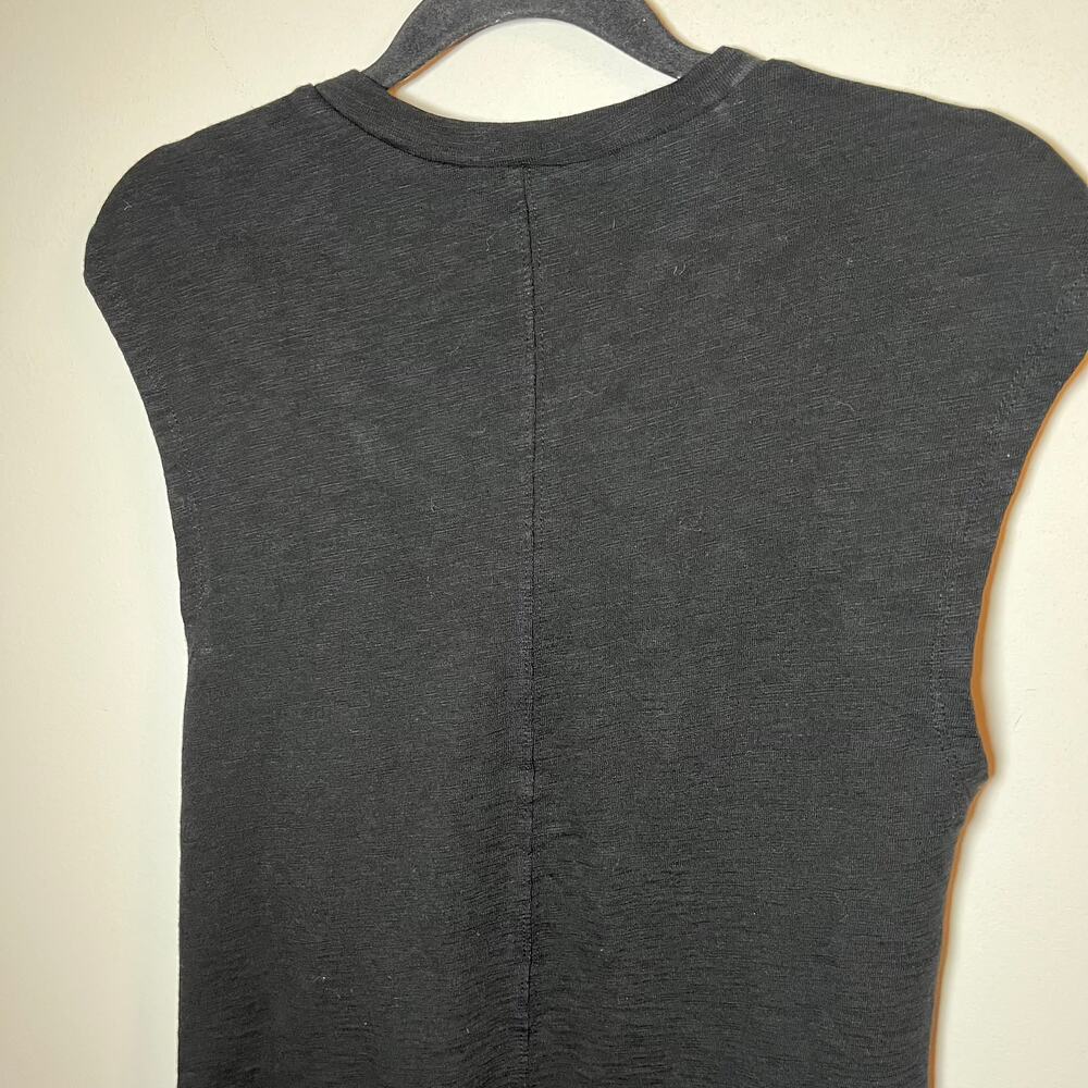NWT‎ Gap Slub Tie Sleeve T-Shirt Mini Dress Black Size XS Knot Open Minimalist - Picture 11 of 11